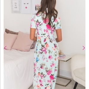 Bright floral maxi dress with pockets